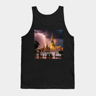 Iconic World Landmarks During A Thunderstorm; Wat Pho Bangkok Tank Top